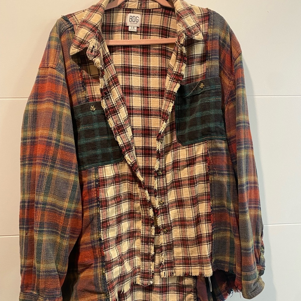 Multicolor Plaid Patchwork Shirt